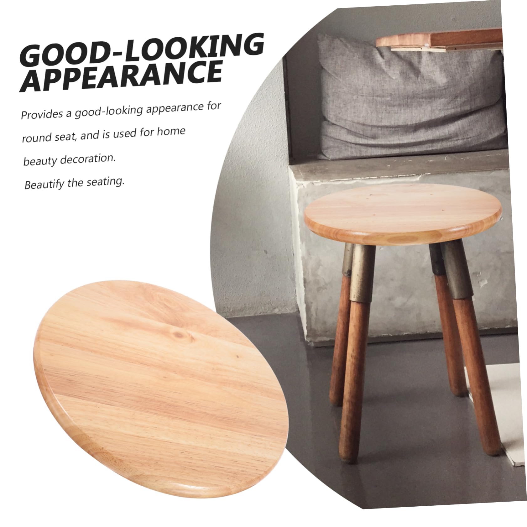 Amazon｜HONMEET 丸型スツール用交換座面 無垢材製 バースツール